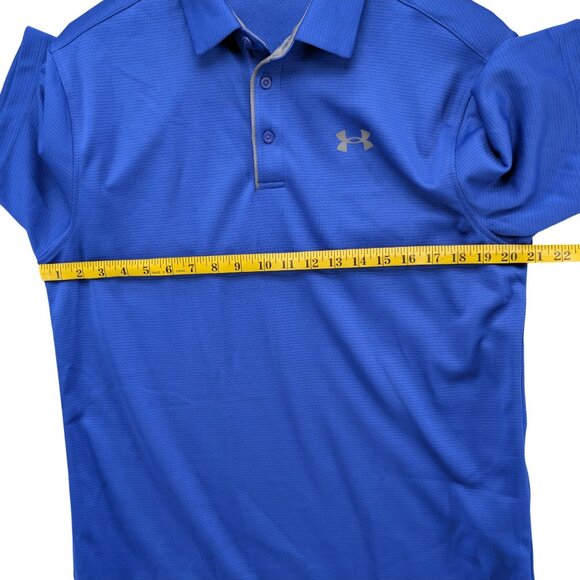 Under Armour Tech Polo Mens Royal Blue Short Sleeve Loose Fit Golf Shirt Size L - Picture 8 of 10